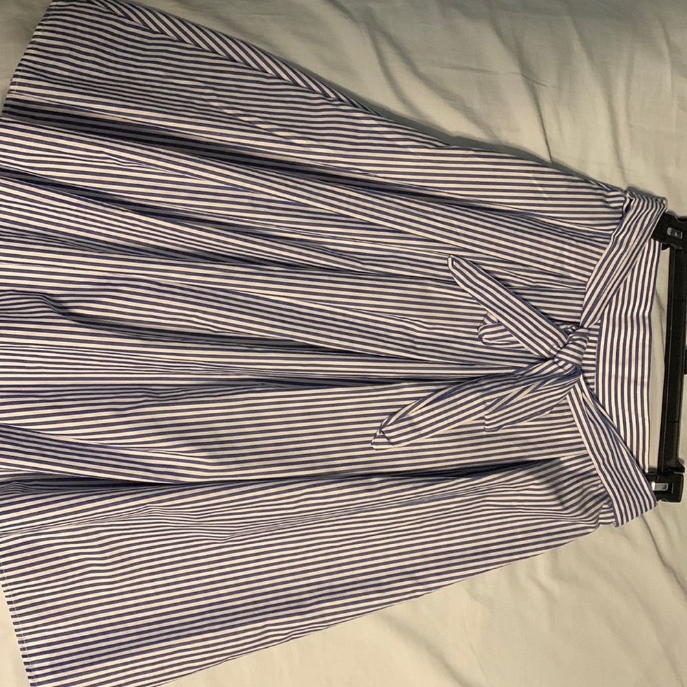 STRIPED MIDI SKIRT